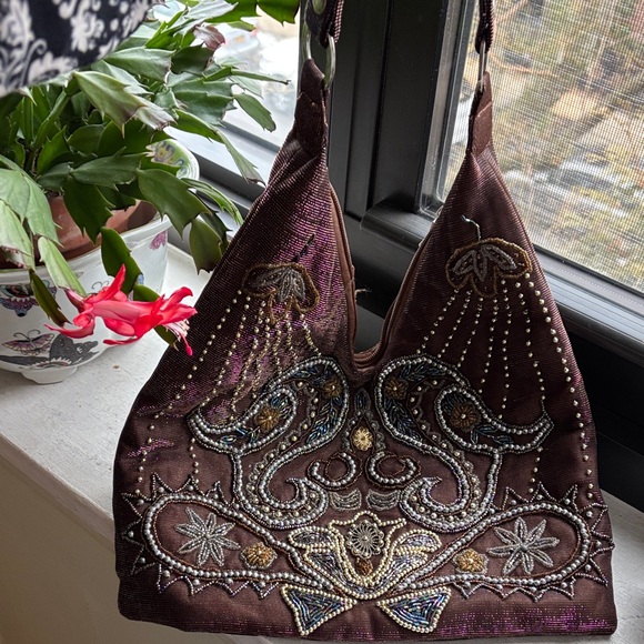 Aldo Handbags - Aldo Beautiful Brown Beaded Hobo Bag